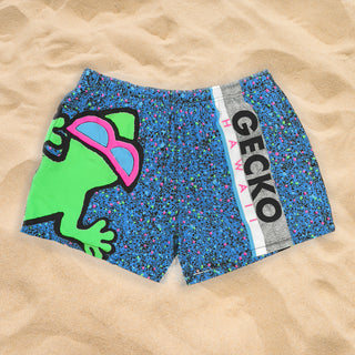 1989 Gecko Splatter Wrap Blue Multiverse Volley Shorts