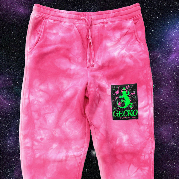 Space Gecko Pink Tie Dye Sweats