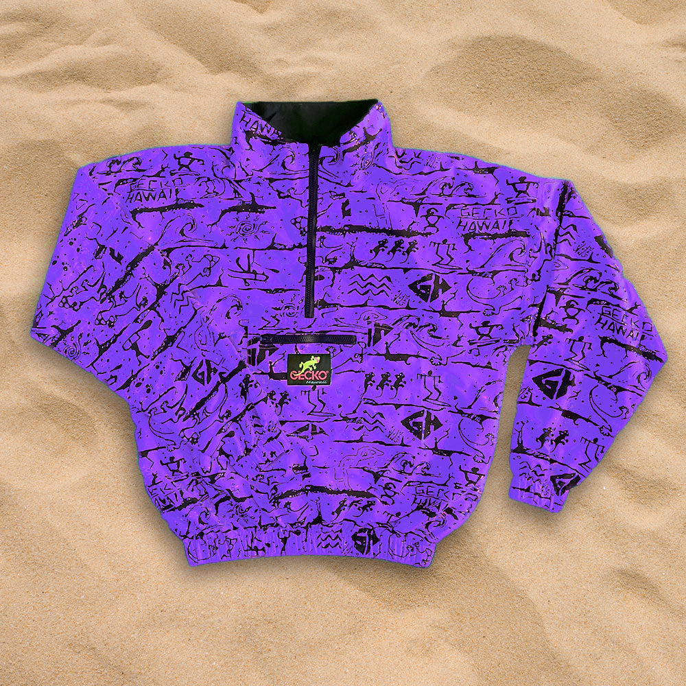 Iconic 1988 Gecko Wall Windbreaker - Deep Purple | Gecko Hawaii