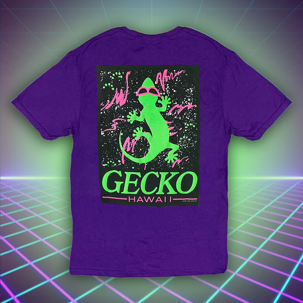 Space Gecko '88 - Grape Smash Cotton Beach Tee