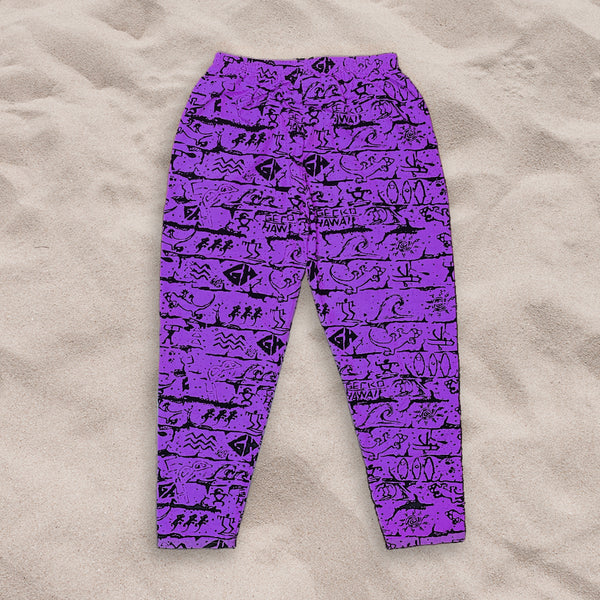 Deep Purple Gecko Wall '90's Beach Pants