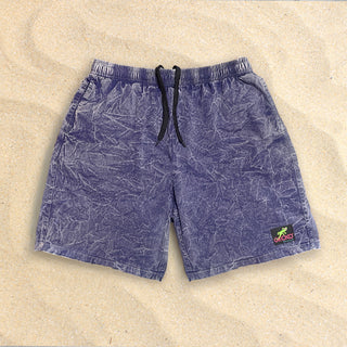 1980's Surfer Style Purple Acid Wash Cotton Shorts