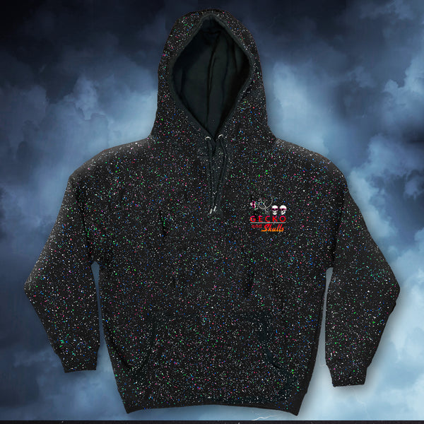 Limited Edition Gecko & Skulls Glow In The Dark Splatter Hoodie