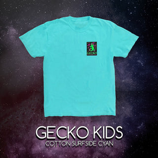 KIDS Space Gecko | Surfside Cyan Cotton Tee