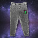 Space Gecko Black Acid Wash Sweat Pants Premium Fleece