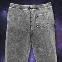 Space Gecko Black Acid Wash Sweat Pants Premium Fleece