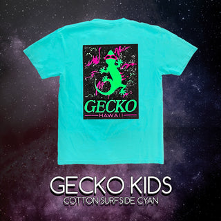 KIDS Space Gecko | Surfside Cyan Cotton Tee