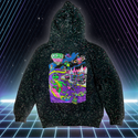 Gecko Tiki Space Bar | Gecko X Nazar  | Glow In The Dark Black Splatter Hoodie