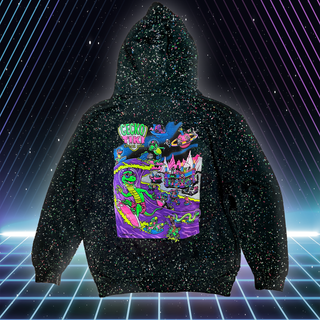 Gecko Tiki Space Bar | Gecko X Nazar  | Glow In The Dark Black Splatter Hoodie