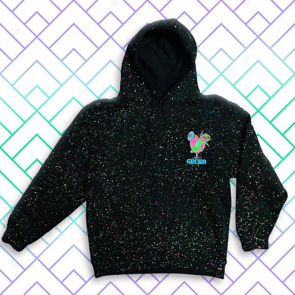 1989 Glow-In-The-Dark Splatter Hoodie - Gecko Cocktail Club - Limited Edition