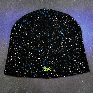 Gecko Hawaii Black Splattered Beanies