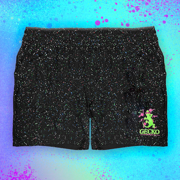 Glow In The Dark Hand Splattered Walk Shorts - Space Gecko