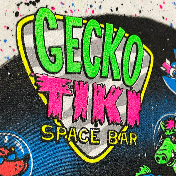 Gecko Tiki Space Bar | Gecko X Nazar  | Glow In The Dark White Splatter Hoodie