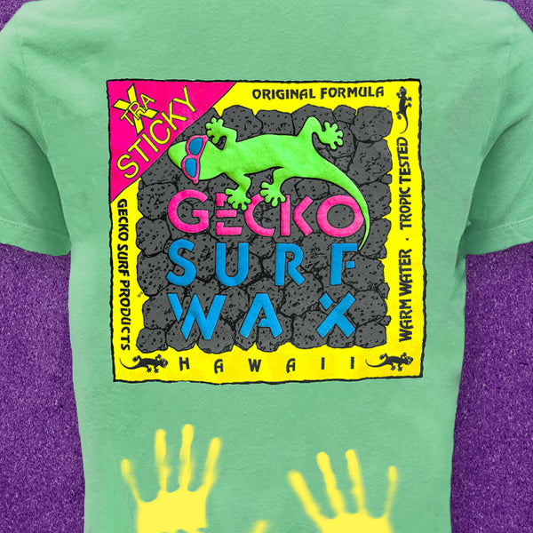 1988 Gecko Surf Wax -  Green to Yellow HyperFlash Tee