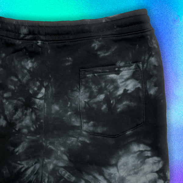 Gecko Swirl Black Tie Dye Shorts