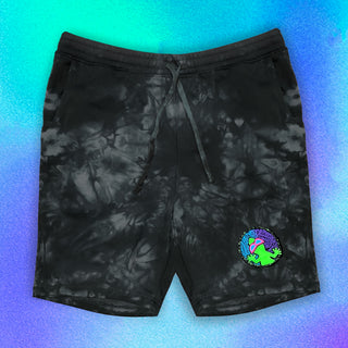 Gecko Swirl Black Tie Dye Shorts