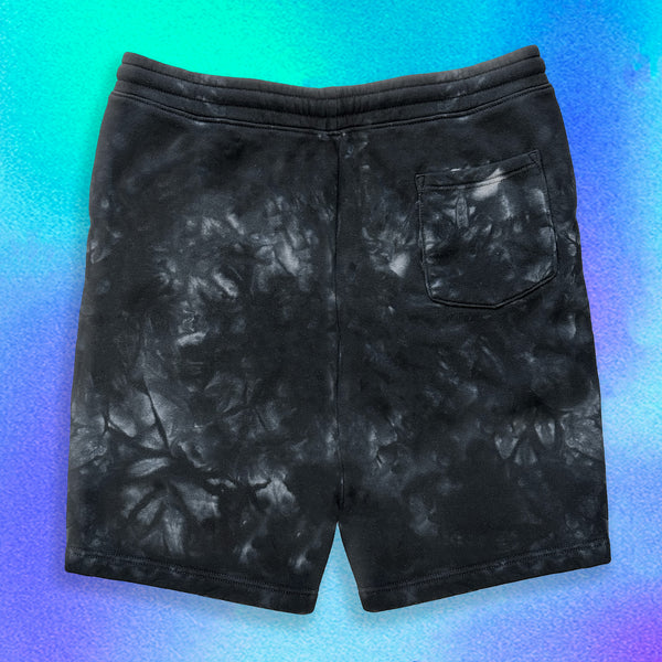 Gecko Swirl Black Tie Dye Shorts