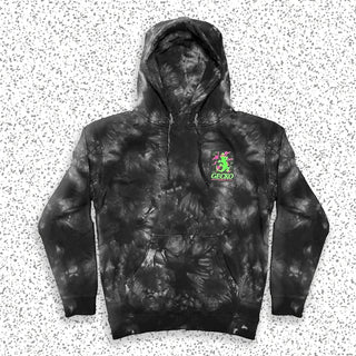 Space Gecko Black Tie Dye Hoodie