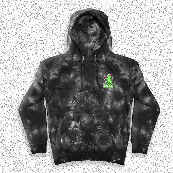 Space Gecko Black Tie Dye Hoodie