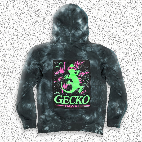 Space Gecko Black Tie Dye Hoodie