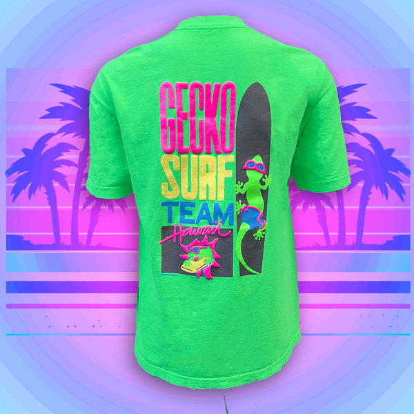 Gecko Surf Team 1989 Neon Green (Single Stitch)