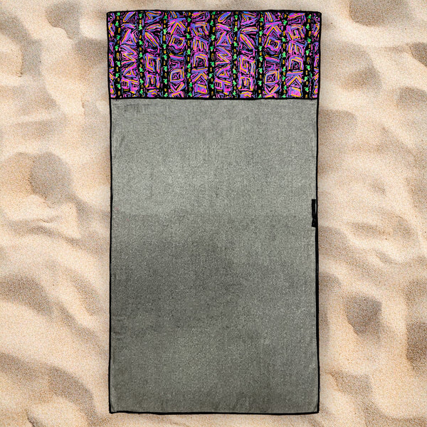 Gecko Beach Towel & Car Seat Cover Combo - Pink/Black Multi