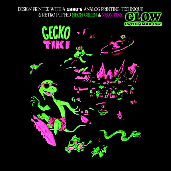 Gecko X Nazar | Tiki Space Bar | Boardwalk Blue Pigment Dyed T-Shirt