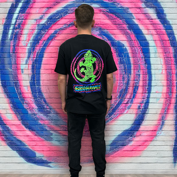 Gecko Time Tunnel Black T-Shirt