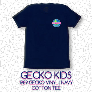 KIDS Gecko Vinyl | Navy Cotton Tee