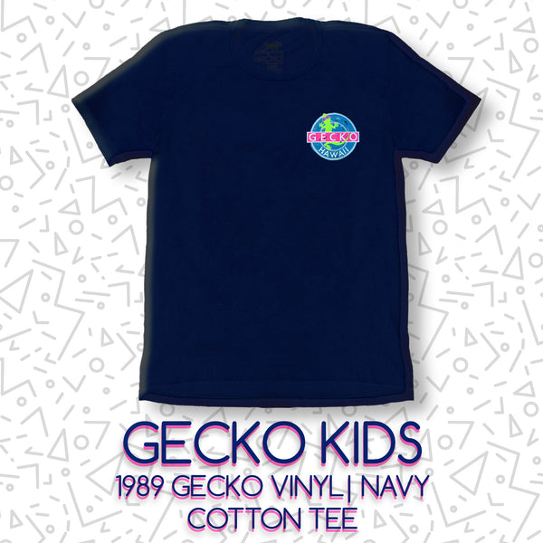 KIDS Gecko Vinyl | Navy Cotton Tee