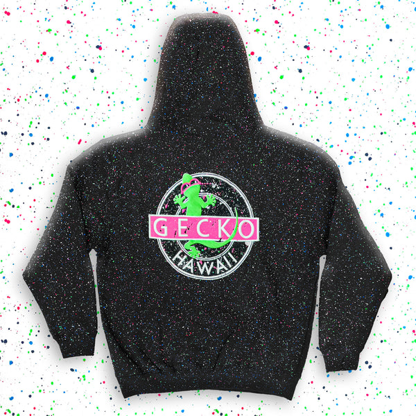 Glow In The Dark Splatter Gecko Vinyl Hoodie