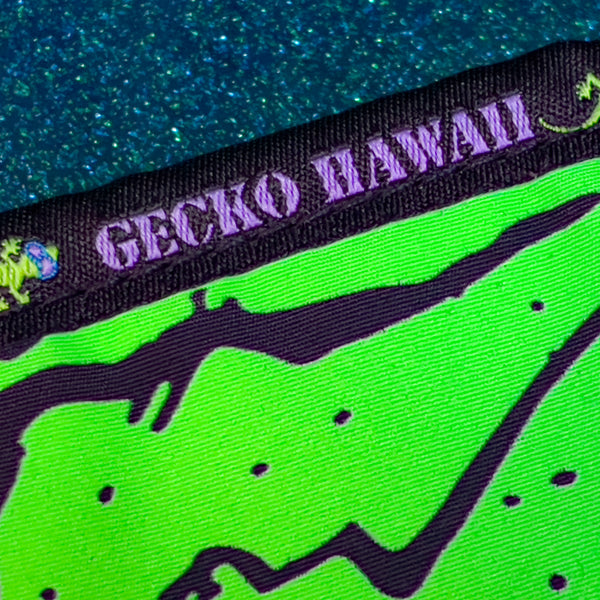 1980's Velcro Wallet Gecko Hawaii Neon Green