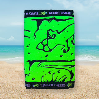 1980's Velcro Wallet Gecko Hawaii Neon Green