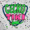 Gecko Tiki Space Bar | Gecko X Nazar  | Glow In The Dark White Splatter Hoodie