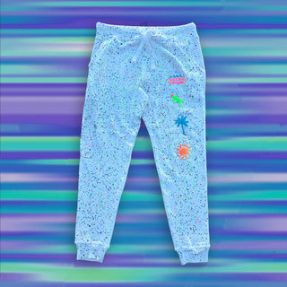 GLOW SUMMER SPLATTER White Joggers Limited Edition
