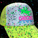 Glow-In-The-Dark Splatter Neon Yellow Trucker Hat (LIMITED)