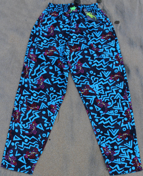 Retro Gecko Beach Pants - Blue