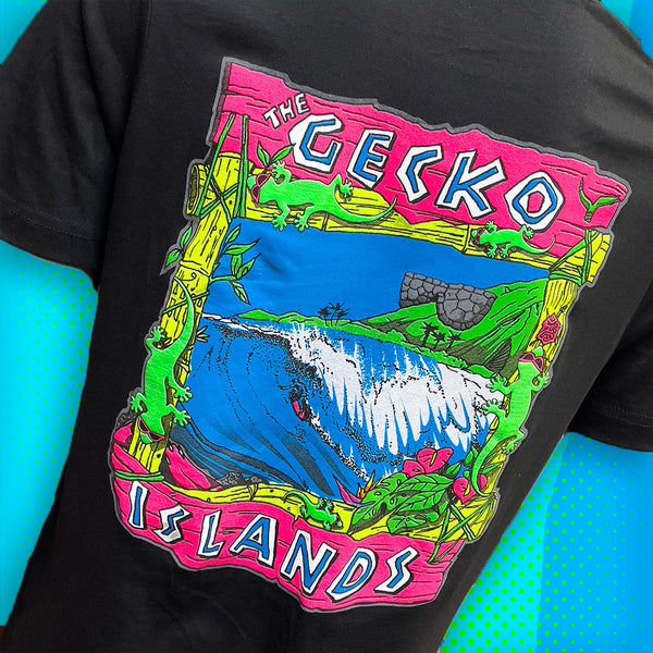 The Gecko Island: 1988 Re-Issue Black Beach Tee