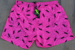 Retro Gecko Volley Beach Shorts / Swimsuit - Pink