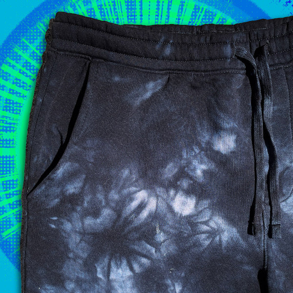 Black Crystal Dye Shorts