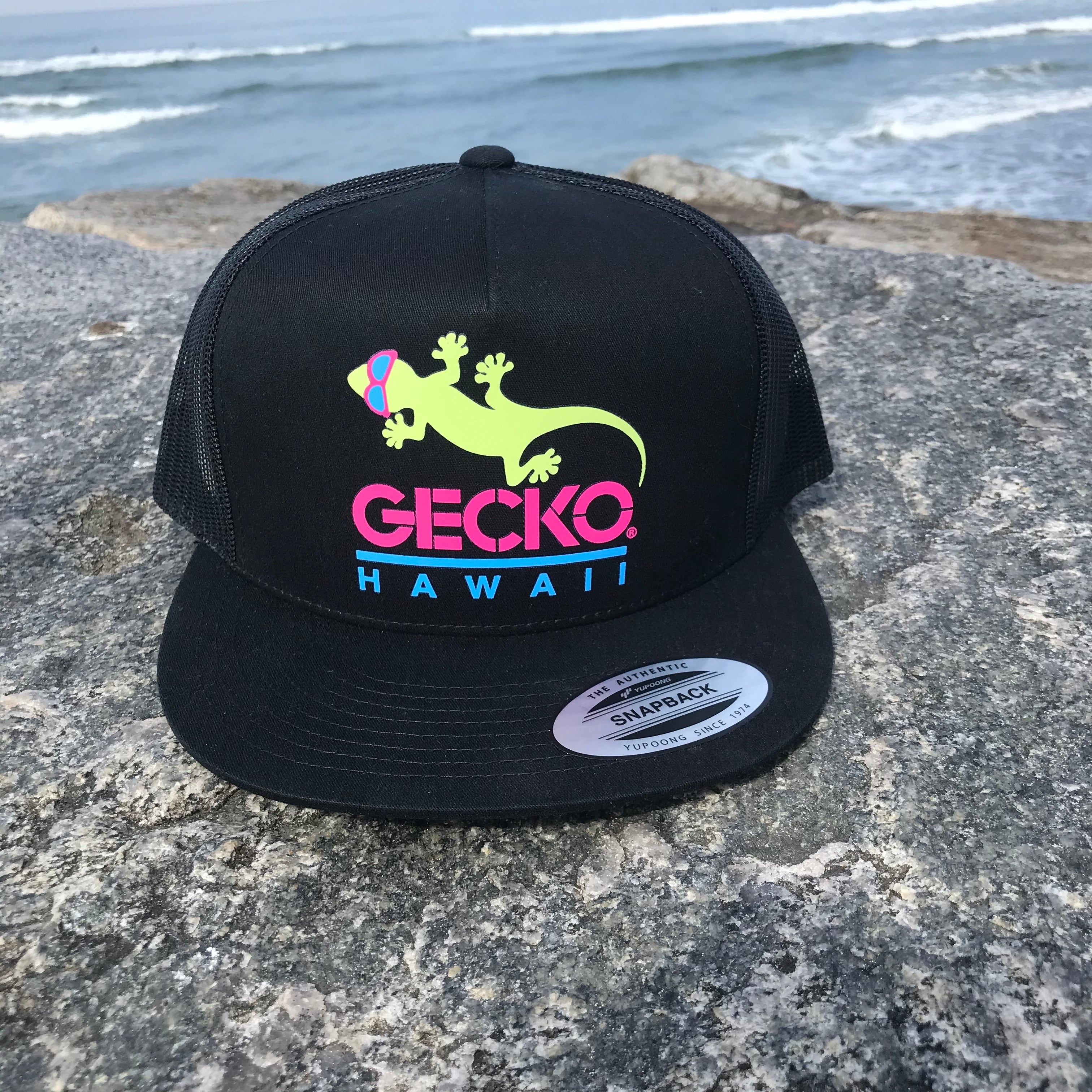 Black Gecko Snapback Hat | Gecko Hawaii