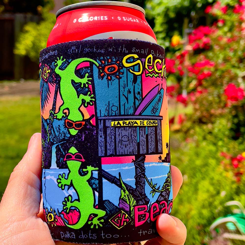 Gecko Beach Can Cooler | Gecko Hawaii