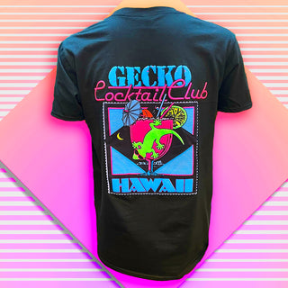 Gecko Cocktail Club Black Beach Tee