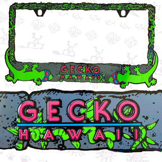 Gecko Hawaii Retro License Plate Cover