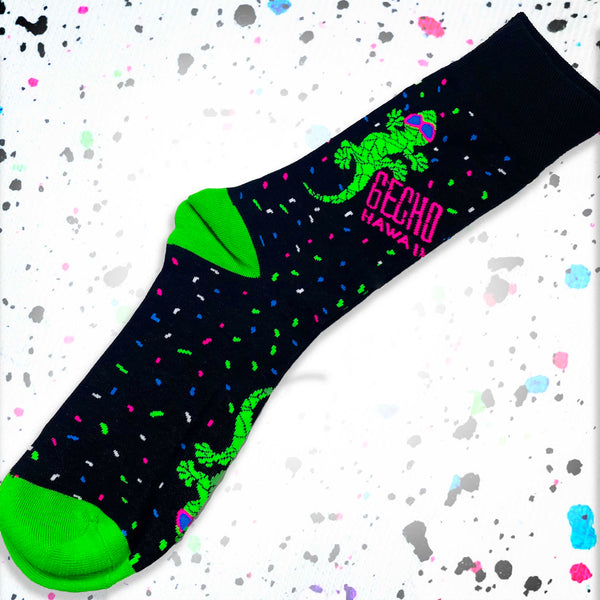 Gecko Splatter Party Socks