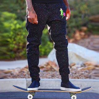Gecko Hawaii's SPLATTER Black Joggers V2