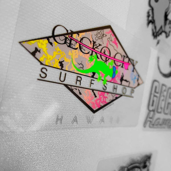 Gecko City Surf 1980s Fluorescent Collector's Sticker