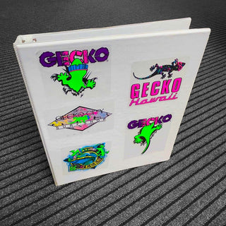 5-PACK Gecko 1980s Fluorescent Collector's Sticker