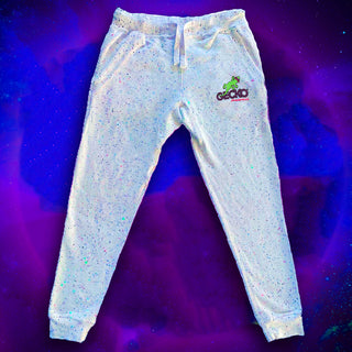 White SPLATTER Joggers