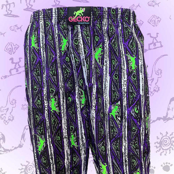 Purple Stripe Gecko Beach Pants